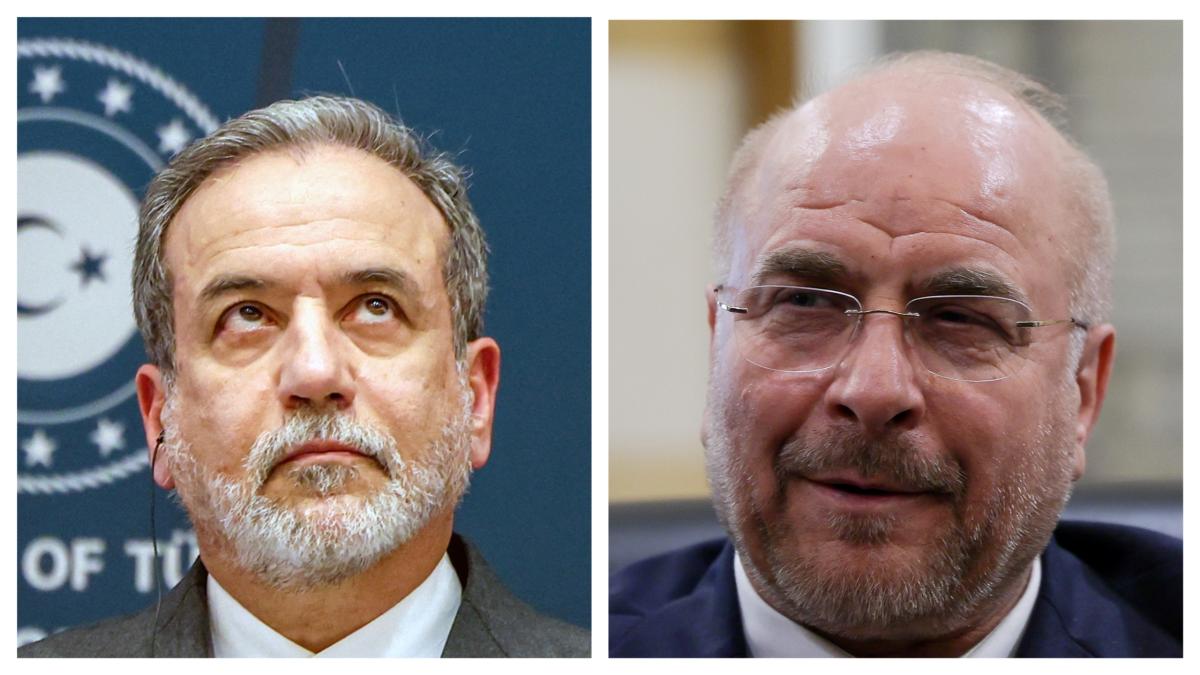 Iranian Foreign Minister Abbas Araghchi (L) and parliamentary speaker Mohammad Baqer Qalibaf (R) have both been removed from Israeli list. (REUTERS)