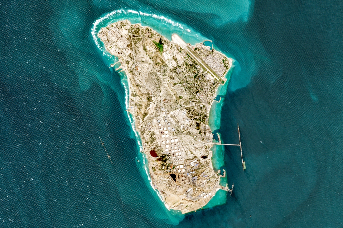 Iran's Kharg Island, which hosts the country’s main crude export terminal and is responsible for the overwhelming majority of its oil shipments to the world. (AFP)