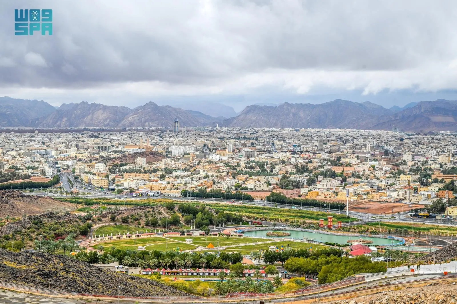 A view of Hail City in northern Saudi Arabia just after an afternoon of rainshowers. SPA)