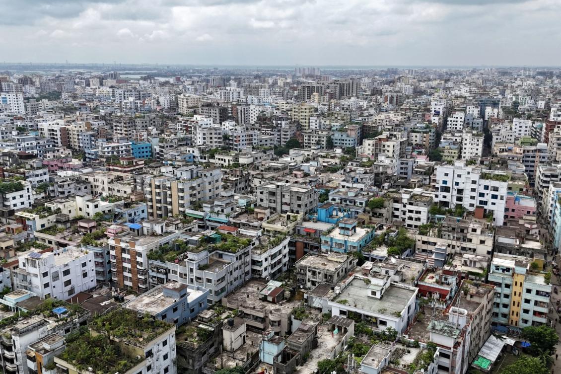 his aerial photograph taken on June 27, 2025 shows the Dhaka's city skyline. (File/AFP)