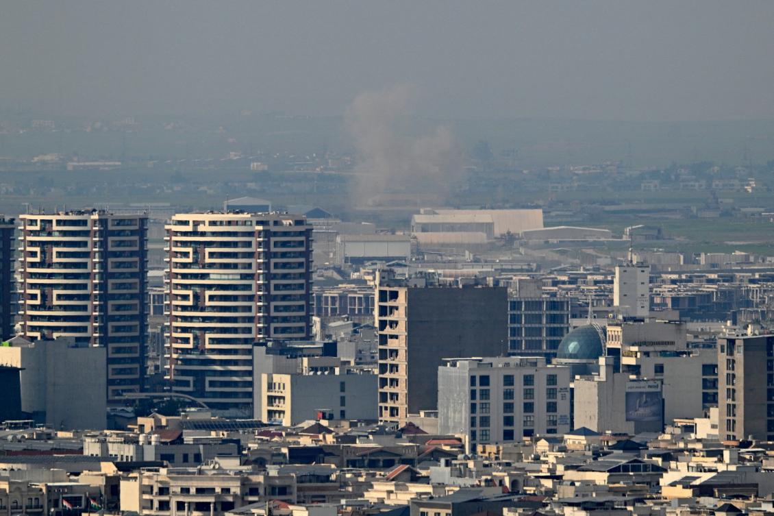 Smoke rises after an explosion near Erbil International Airport in Erbil on March 6, 2026. (File/AFP)
