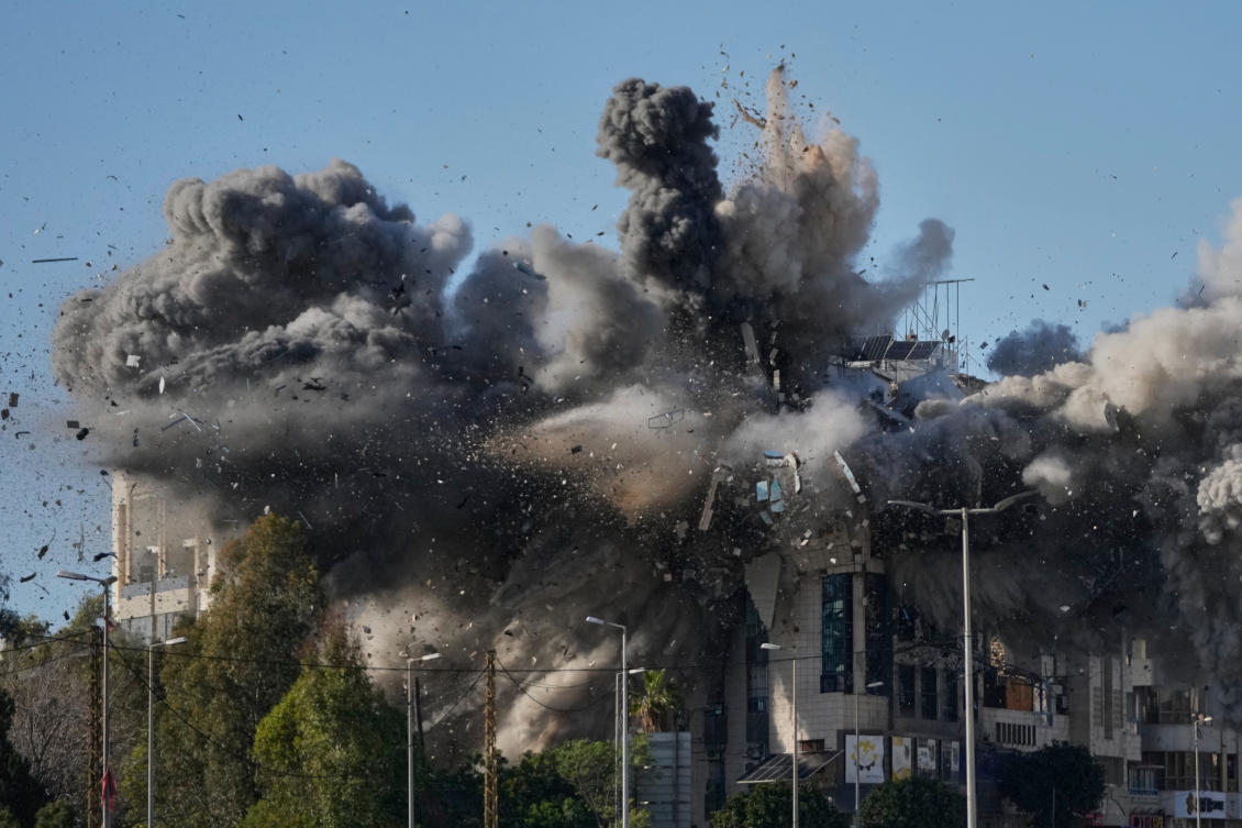 Smoke rises after an Israeli airstrike hits a building near the airport road in Beirut, Lebanon, Tuesday, March 31, 2026. (AP)