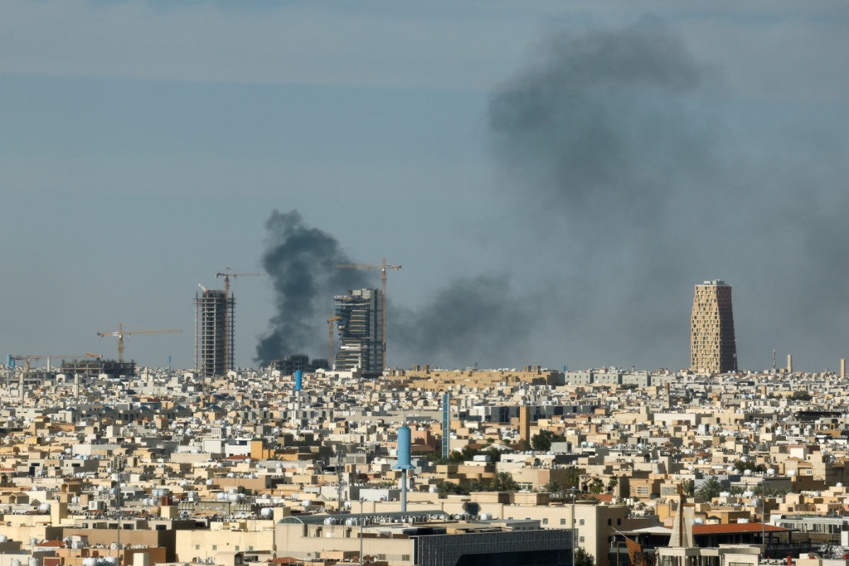 Smoke rises above the city, amid the US-Israeli conflict with Iran, in Riyadh, Saudi Arabia, March 5, 2026. (Reuters)