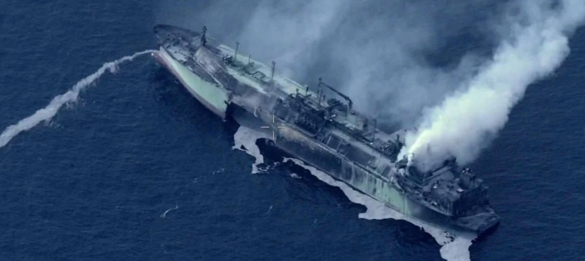 Russia accused Ukraine on Wednesday of using naval drones to attack one of its liquefied natural gas carriers in the Mediterranean Sea off the Libyan coast, a strike which led to its sinking. (X/@visegrad24)