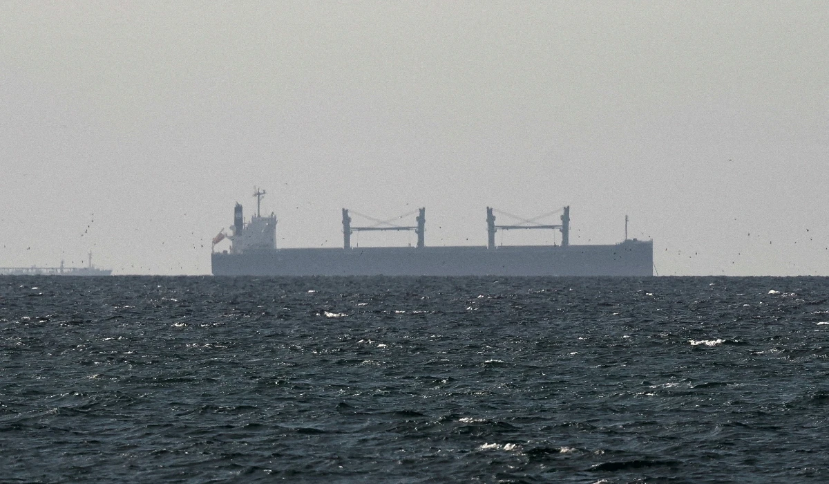 Projectile strike set tanker ablaze near Strait of Hormuz, crew safe, UKMTO says