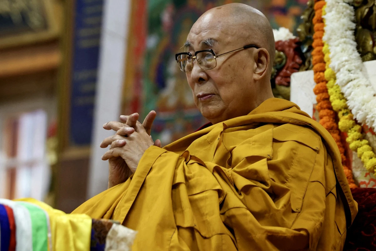 Tibetan spiritual leader the Dalai Lama attends a long-life prayer ceremony at Tsuglakhang Temple in Mcleodganj, Dharamshala, India. (AFP)
