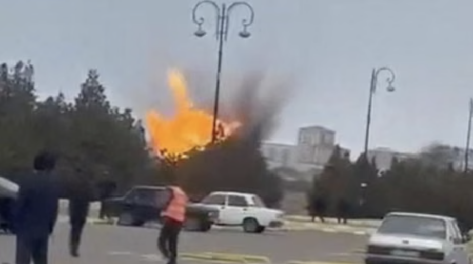 On March 5, drones struck near an airport and exploded close to a school in Azerbaijan’s Nakhchivan exclave. (Screenshot)