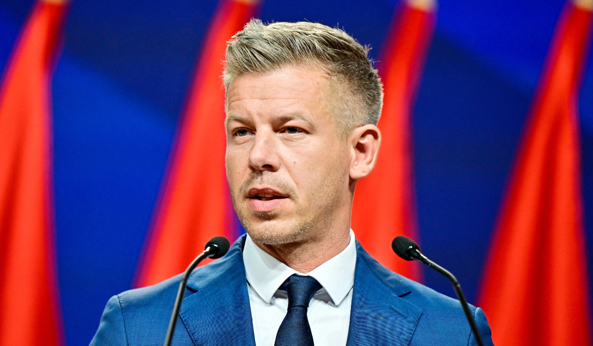 Peter Magyar, leader of the opposition Tisza Party, speaks during a press conference in Budapest, April 13, 2026. (REUTERS)