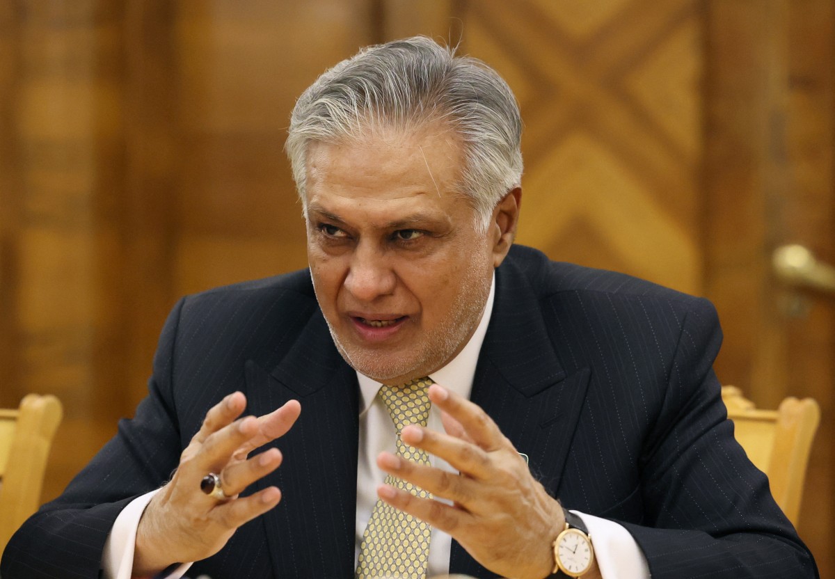 Pakistan's Foreign Minister Ishaq Dar at a meeting with Russia's Foreign Minister in Moscow, Russia. (AFP)