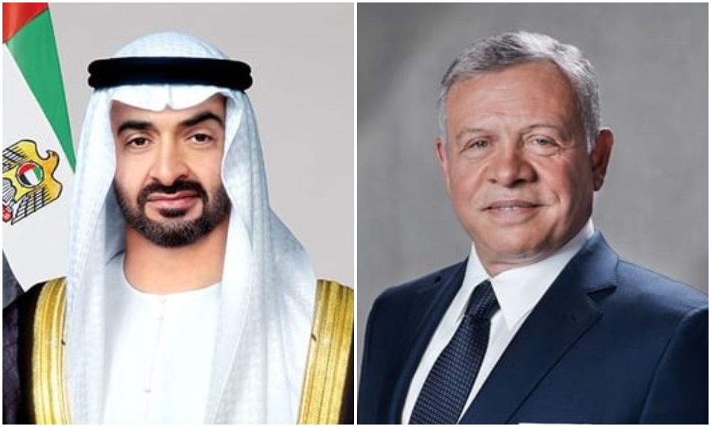 UAE President Sheikh Mohamed bin Zayed Al-Nahyan and King Abdullah of Jordan. (WAM)