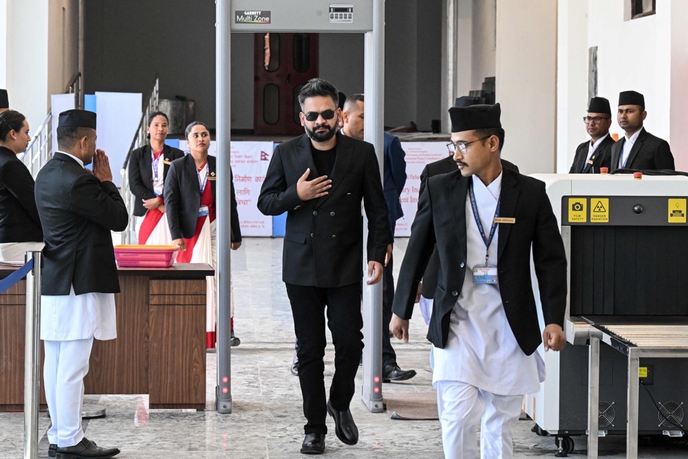 Nepal’s new Prime Minister Balendra Shah has remained silent publicly since his party won the election, beyond the release of a rap song. (AFP)