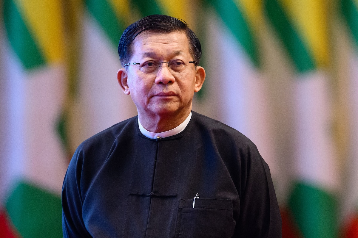 The 69-year-old general orchestrated a 2021 coup against the administration of Nobel Peace Prize winner Aung San Suu Kyi and placed her under arrest. (AFP)