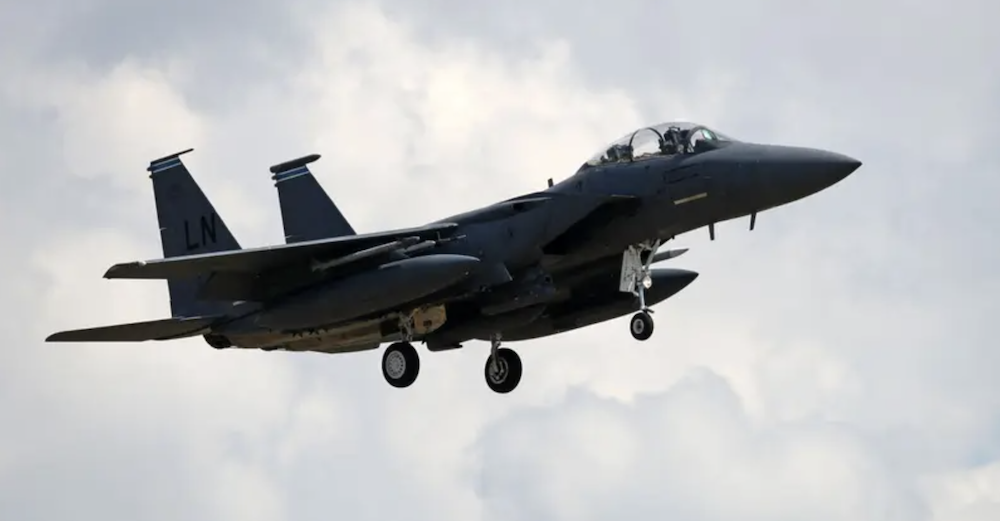 A US Air Force F-15E Eagle fighter jet, reportedly the type of jet to have been downed in Iran. (AFP file photo)