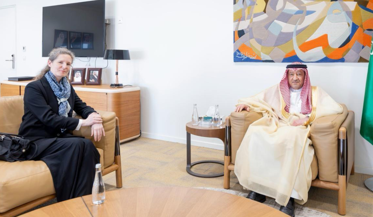 Waleed Elkhereiji (R) and Audrey Lesperres in Riyadh. (Supplied)