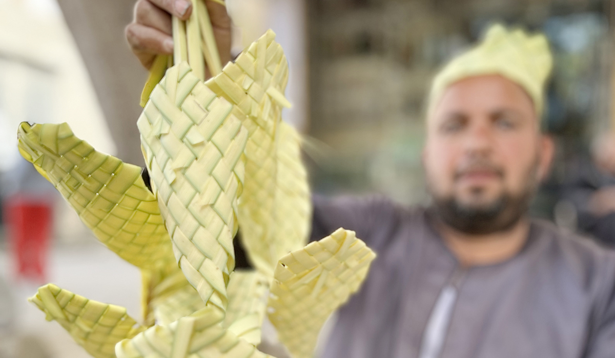 Egyptians have valued palm fronds since ancient times, skillfully crafting them in a variety of ways. Palm fronds and olive branches symbolize peace. (Supplied)