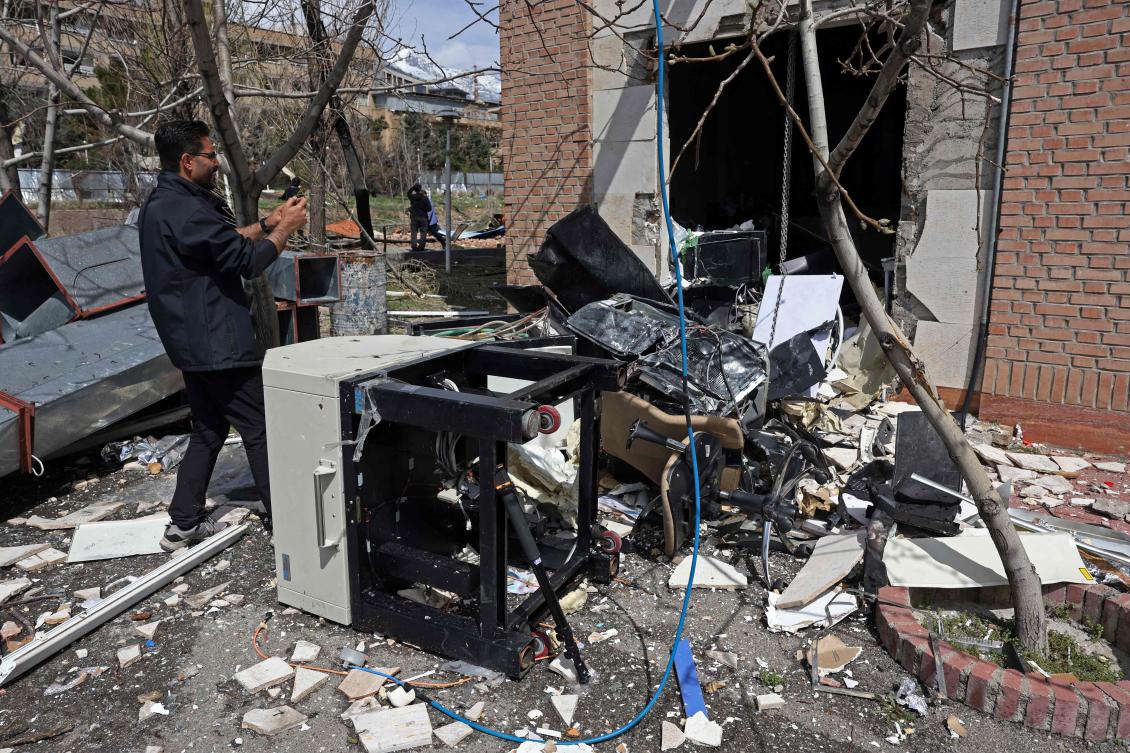 US-Israeli strikes have hit more than 30 universities across Iran since the war broke out in late February, Iran’s science minister said. Above, debris of a damaged building of the Shahid Beheshti University following a strike on April 4, 2026. (AFP)