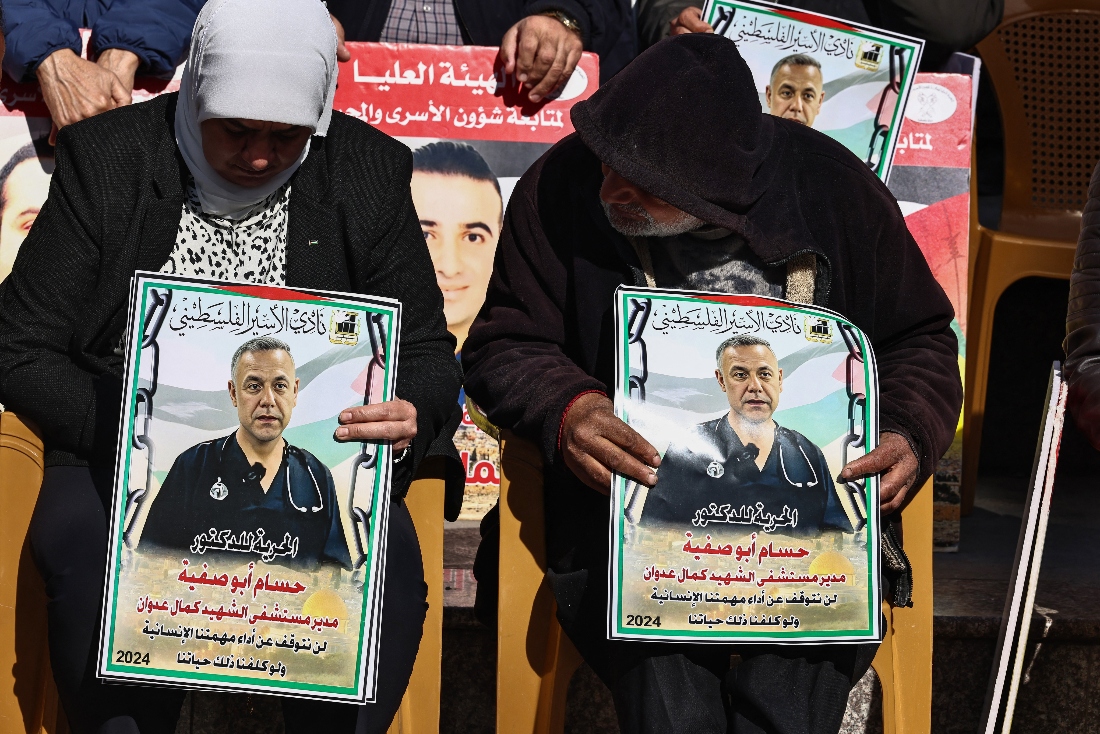 Hussam Abu Safiya, a pediatrician and director of Kamal Adwan Hospital in northern Gaza, became a prominent voice during the war. (FILE/AFP)