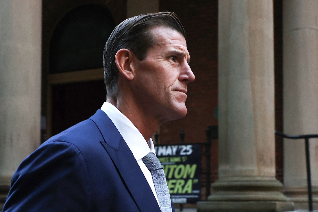 Former member of Australia's elite Special Air Service regiment Ben Roberts-Smith leaving the Federal Court in Sydney, Australia. (AFP)