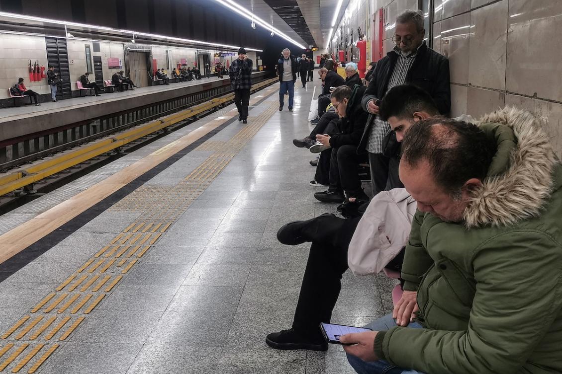 Commuters wait for their train at a metro station in the capital Tehran on January 24, 2026. (FILE/AFP)