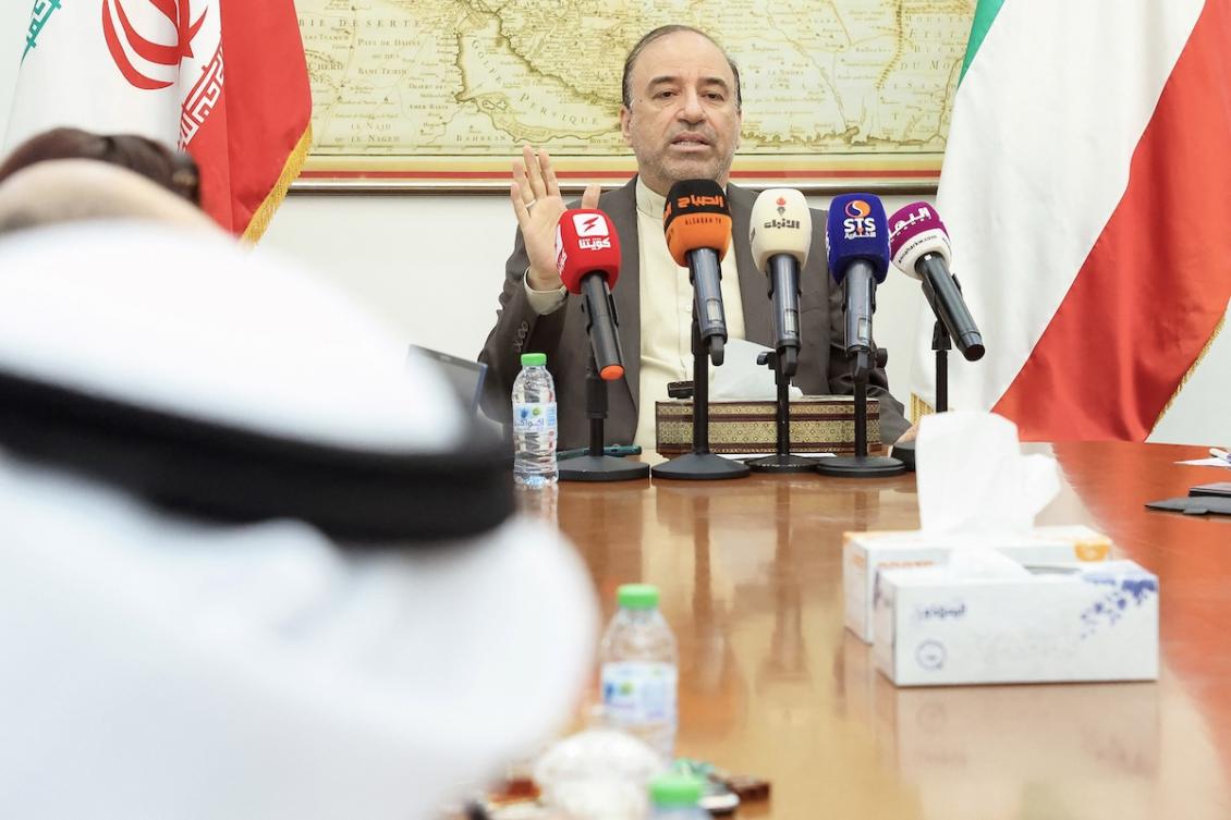 Iran's ambassador to Kuwait Mohammad Totonji speaks during a press conference at the embassy in Kuwait City on June 16, 2025. (FILE/AFP)