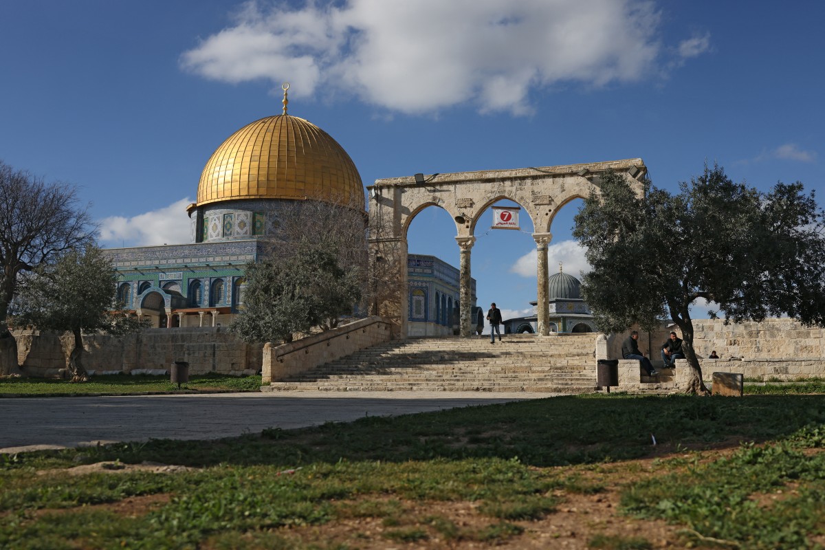 A Palestinian man walks near the Dome of the Rock mosque at the al-Aqsa mosque compound in Jerusalem. (AFP)
