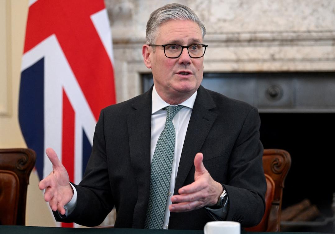Britain's Prime Minister Keir Starmer holds a meeting to discuss the US-Israeli conflict with Iran and the impact on the Strait of Hormuz, inside 10 Downing Street in London on March 30, 2026. (FILE/AFP)