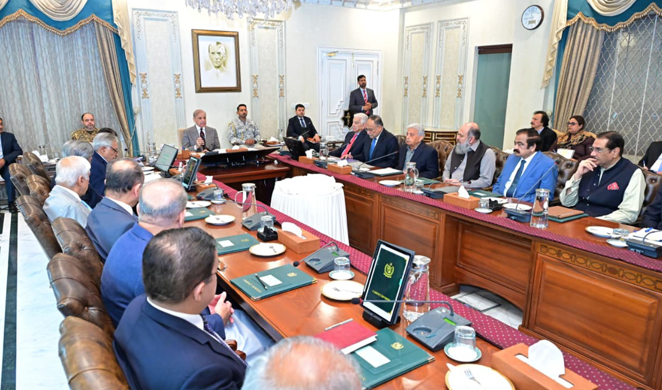 Prime Minister of Pakistan, Shehbaz Sharif (center), chairing a cabinet meeting in Islamabad, Pakistan on April 8, 2026. (Government of Pakistan)
