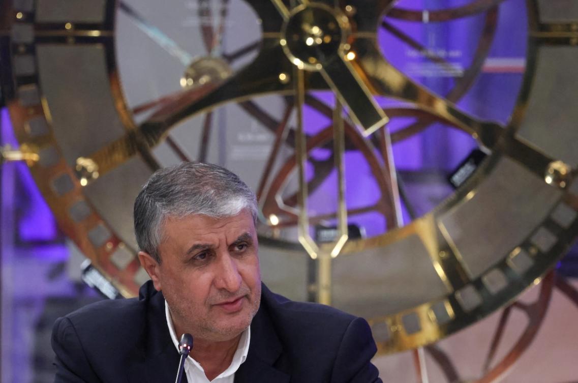 Mohammad Eslami, head of the Atomic Energy Organization of Iran (AEOI), attends a meeting of the World Atomic Week international forum, dedicated to the global nuclear industry, in Moscow on September 25, 2025. (FILE/AFP)