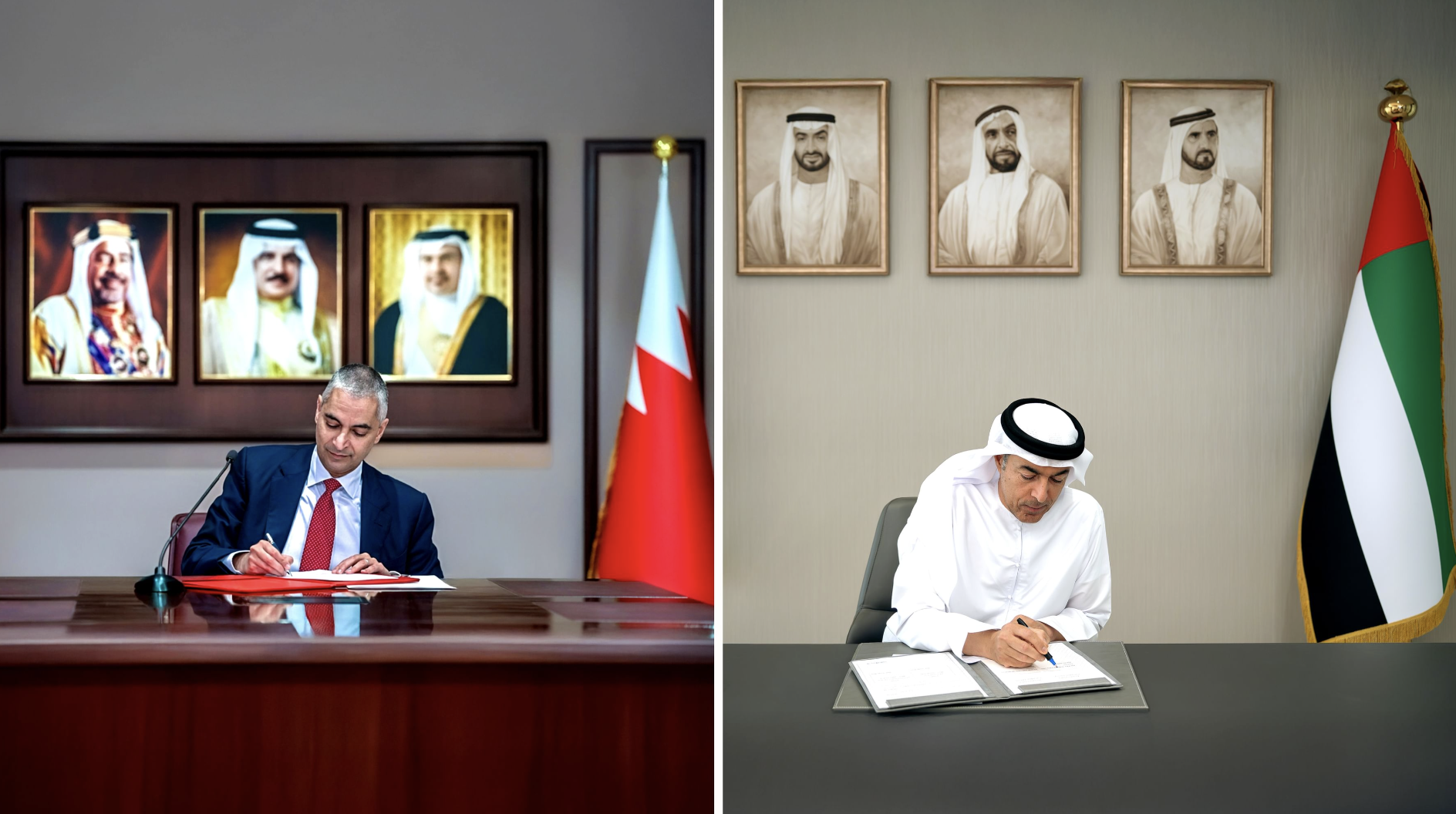 The agreement was signed by Khaled Mohamed Balama, governor of the Central Bank of the UAE, and Khalid Humaidan, governor of the Central Bank of Bahrain. WAM