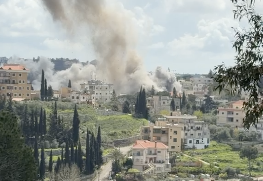 Lebanon’s President Joseph Aoun said on Friday that 13 state security personnel were killed in an Israeli strike on a governmental building in the southern city of Nabatieh. (Screenshot)