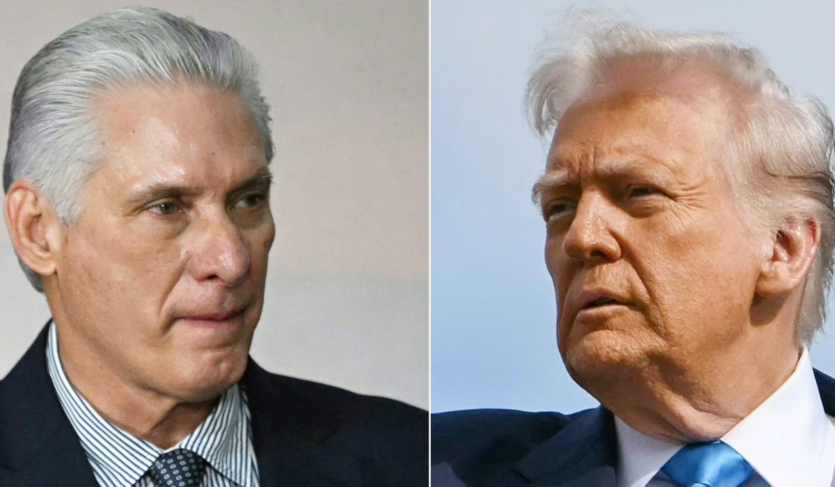 Cuba's President Miguel Diaz-Canel (L) and US President Donald Trump. (AFP)