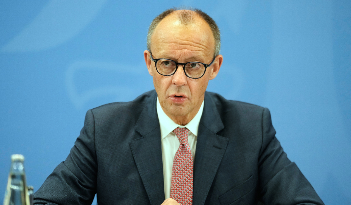 German Chancellor Friedrich Merz in Berlin, Germany, Oct. 9, 2025. (AP)