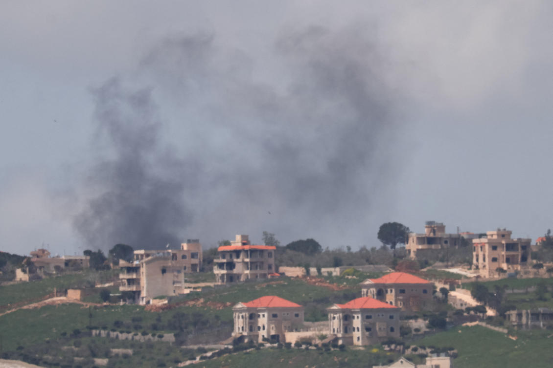 Smoke rises following an airstrike in southern Lebanon on April 13, 2026. (Reuters)