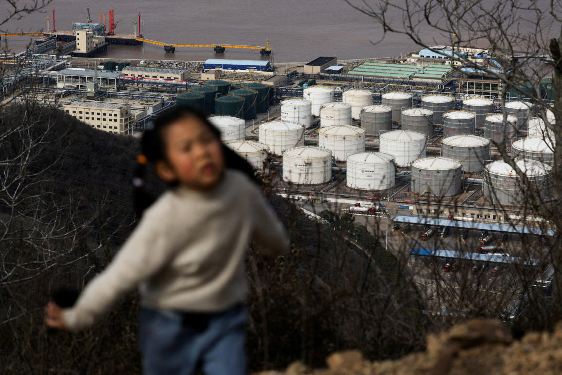 Before the war, roughly 20 percent of global oil and natural gas exports were shipped through the Strait of Hormuz, with most cargoes headed to Asia, the largest importing region. Above, oil storage tanks and facilities of CNOOC Ningbo Daxie Petrochemical Co. in Ningbo, Zhejiang, China on March 21, 2026. (Reuters)