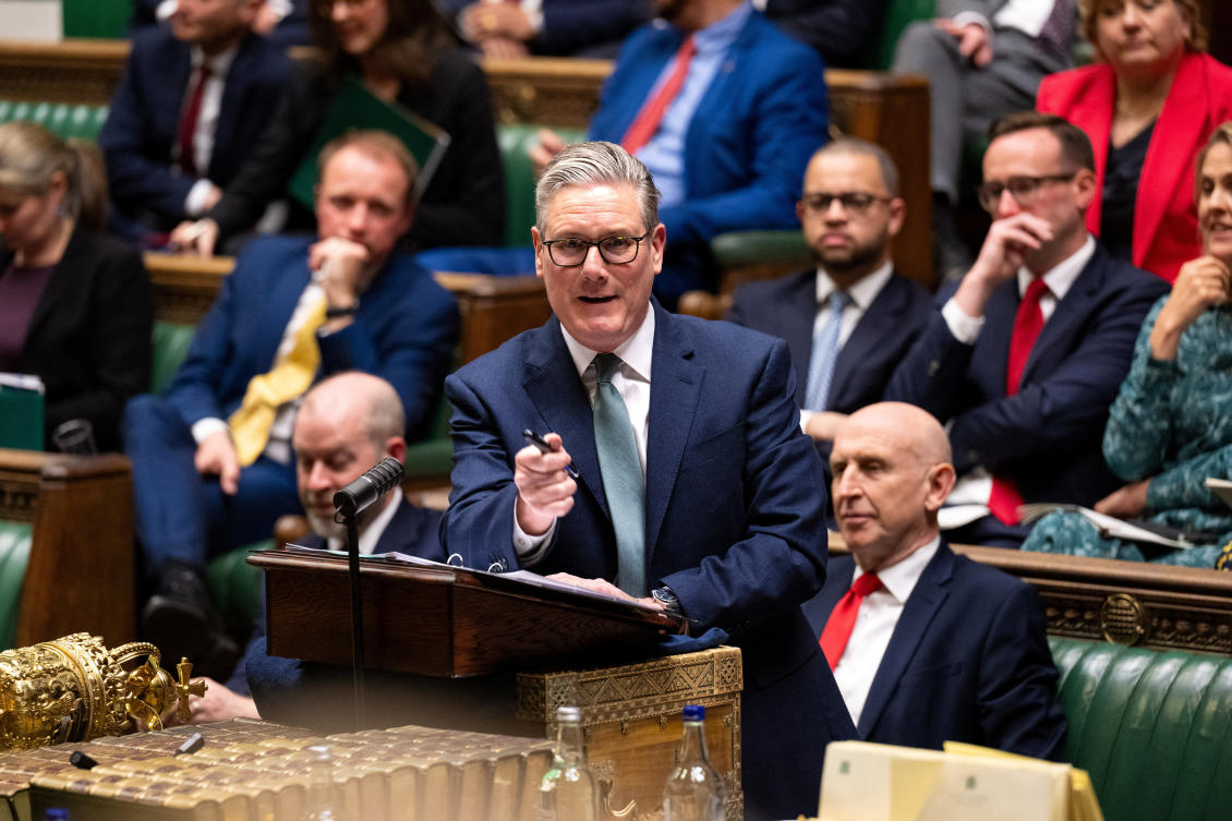 Britain's Prime Minister Keir Starmer speaks during Ministerial Statement on the Middle East at the House of Commons in London, Britain, April 13, 2026. (FILE/AFP)