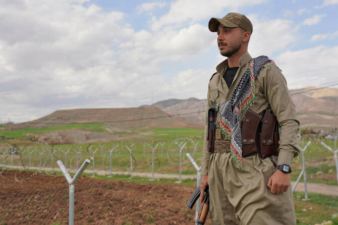 A drone struck an Iranian Kurdish group on Tuesday wounding three people, a party official told AFP, in the first such attack in northern Iraq since a fragile ceasefire took effect in the region. (AP/File)