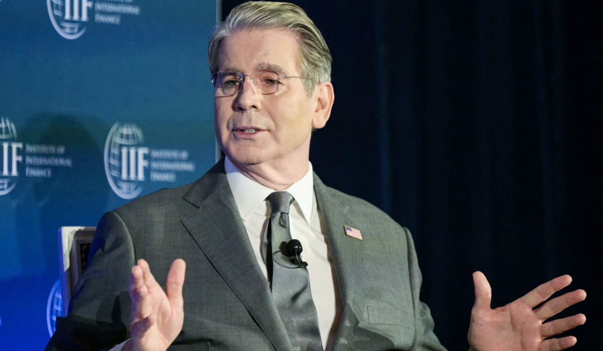 US Treasury Secretary Scott Bessent speaks at the Institute of International Finance during a discussion on the global financial sector on April 14, 2026, in Washington, DC. (AFP)