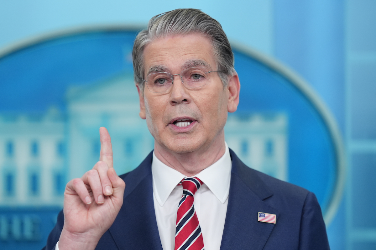 Treasury Secretary Scott Bessent speaks with reporters in the James Brady Press Briefing Room at the White House, Wednesday. (AP)