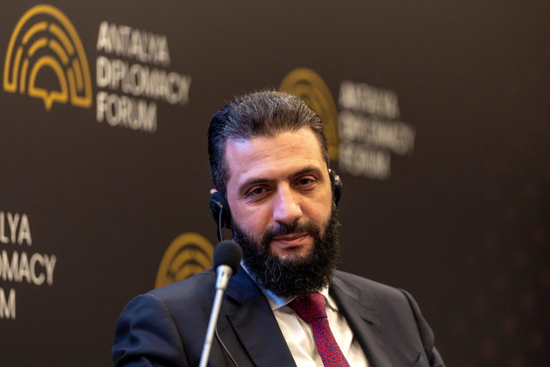 Syrian President Ahmed Al-Sharaa was speaking during a session at Antalya Diplomacy Forum in Antalya, Turkiye. (REUTERS)