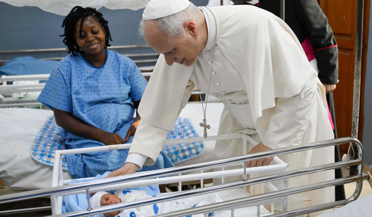 Pope Leo visits St. Paul Catholic Hospital in Douala, Cameroon. (Reuters)