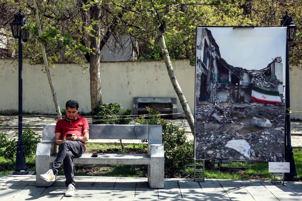 Entrepreneurs and businesses have struggled to operate since internet restrictions were imposed even before the war caused damage to structures such as the B1 bridge in Karaj. (AFP/Reuters)