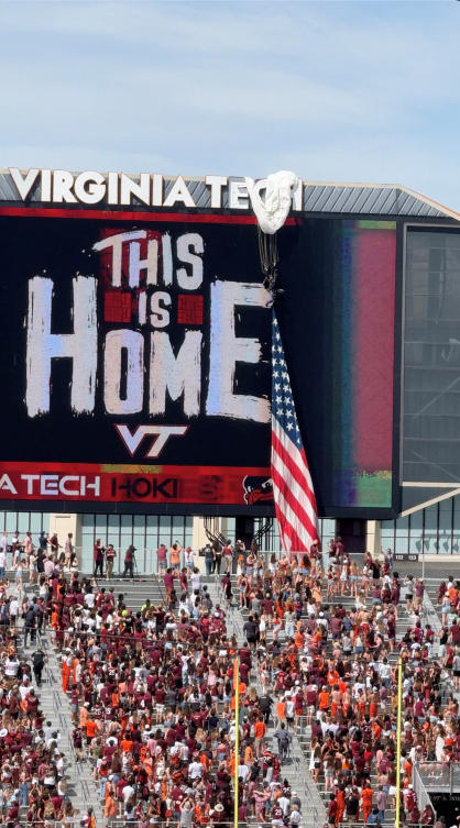 Skydiver gets rescued after crashing into scoreboard before Virginia Tech spring game