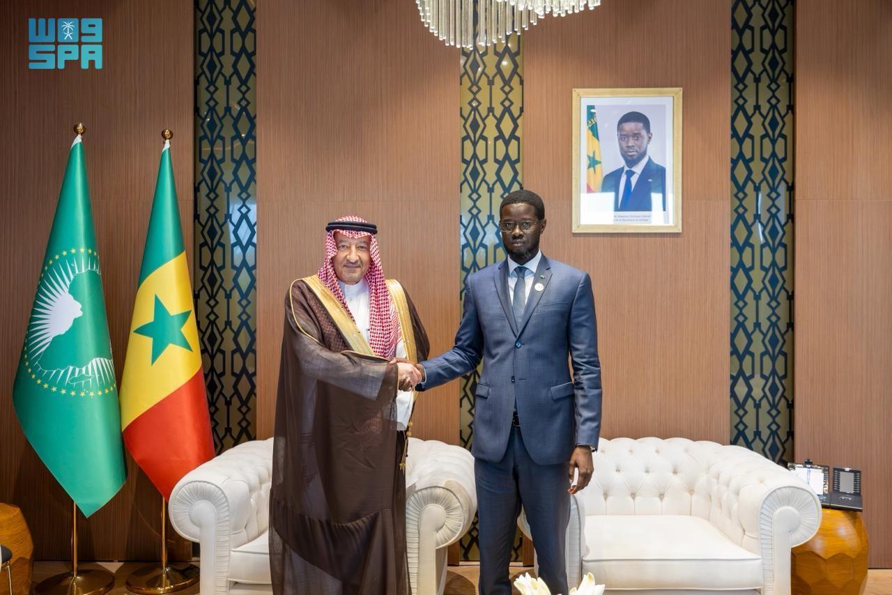 Saudi Deputy Foreign Minister Waleed Elkhereiji was received by Senegal’s President Bassirou Diomaye Diakhar Faye on Monday. (SPA)