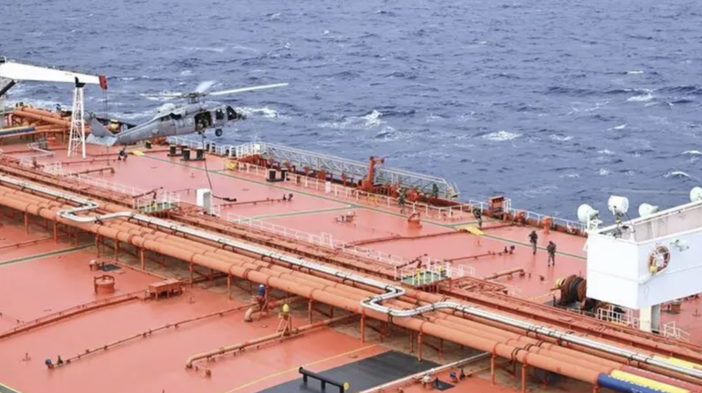 The Pentagon says that US forces conducted a right-of-visit, maritime interdiction and boarding of the stateless sanctioned M/T Tifani without incident. (X)