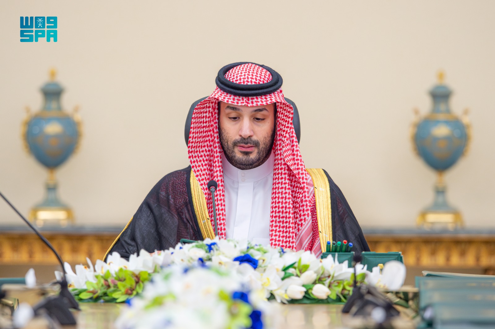Saudi Arabia’s Crown Prince Mohammed bin Salman chairs Tuesday’s Cabinet session. (SPA)