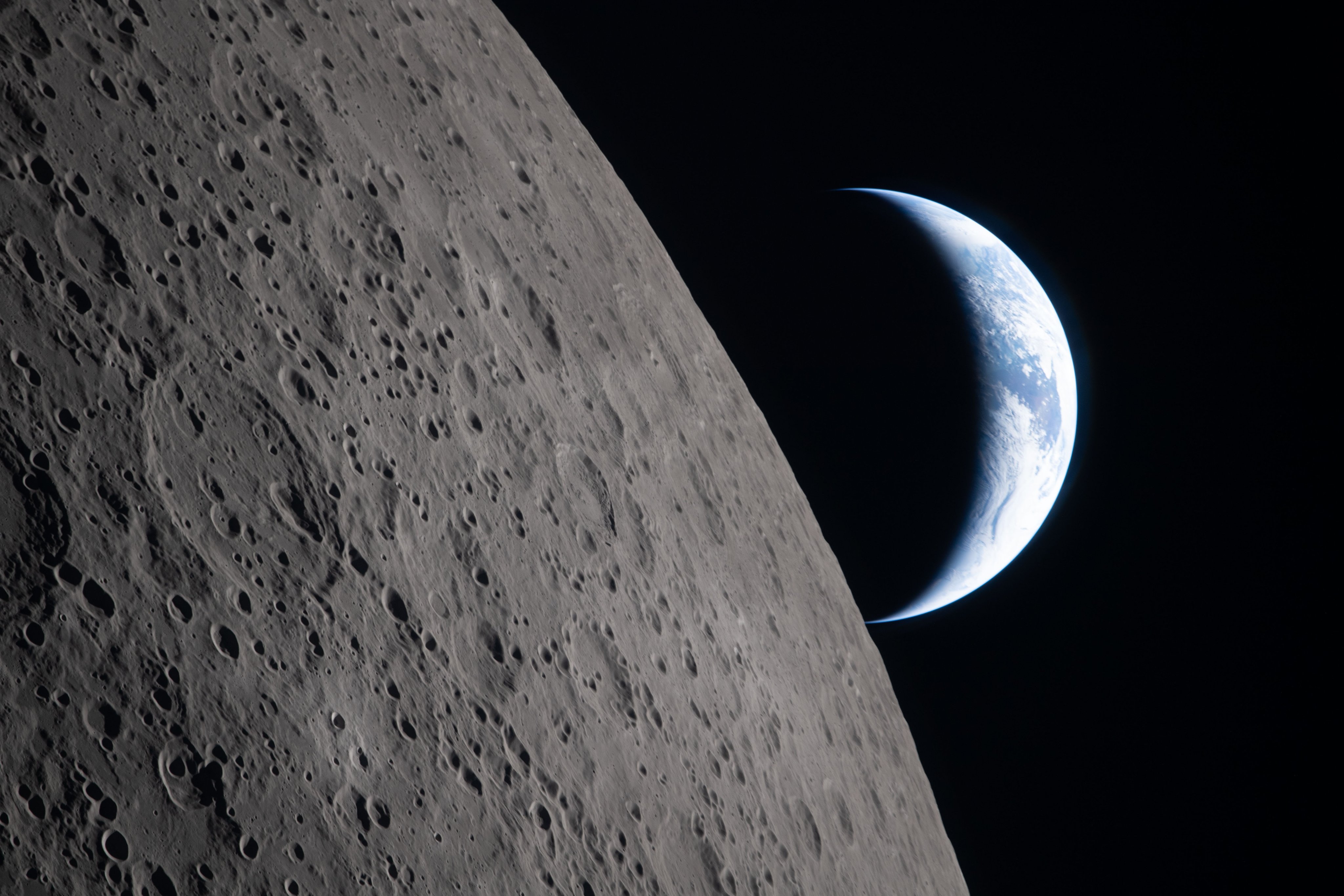 A photograph of the moon with Earth in the background from the NASA's Artemis II mission. (FILE/AFP)