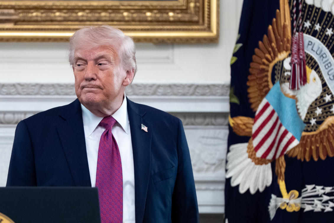 President Donald Trump says the fate of 8 women protesters in Iran could influence the peace negotiations. (AP)
