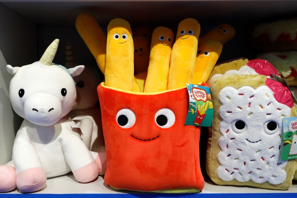 Plush toys are displayed at a Camp store in New York. (AP/File)