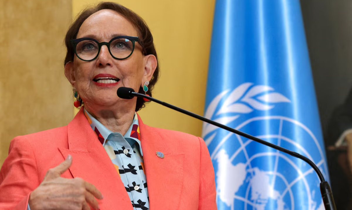 Rebeca Grynspan, former Vice President of Costa Rica, speaks during a news conference where the government announced her nomination for United Nations secretary-general, in San Jose, Costa Rica, October 8, 2025. (Reuters)