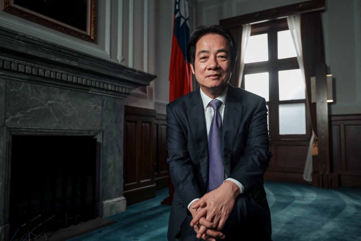 Taiwan’s President Lai Ching-te poses during an exclusive interview with AFP at the Presidential Office Building in Taipei, Taiwan. (AFP)